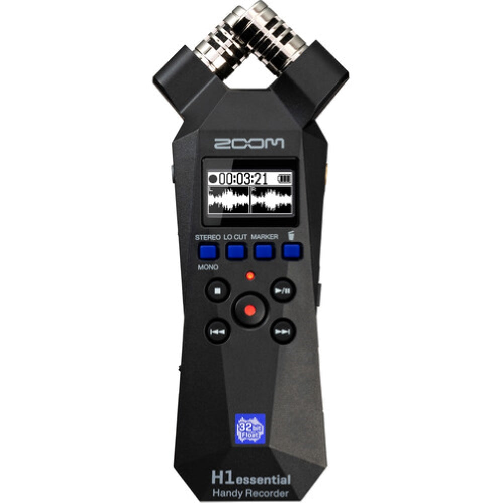 Zoom H1essential 2-Track 32-Bit Float Portable Audio Recorder Bundle with APH-1e with Hairy Windscreen, Padded Shell Case, AC Adapter, & USB C-Cable **OPEN BOX**