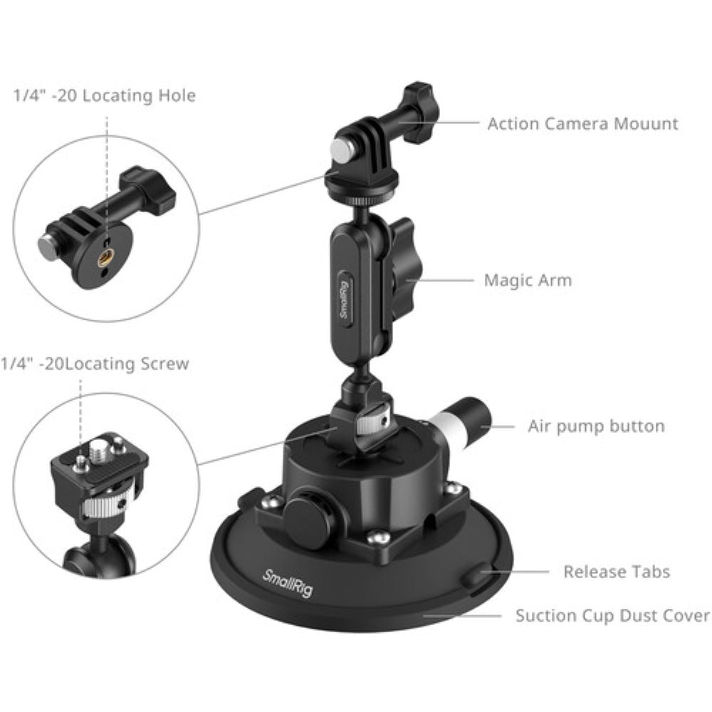 SmallRig Suction Cup Mount for Action Cameras | 4.5"