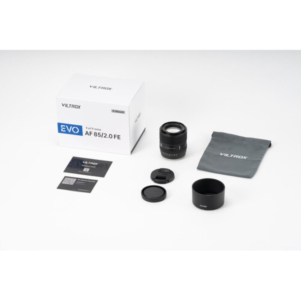 Viltrox AF 85mm f/2 EVO FE Lens Compatible with Sony E Mount Bundle with UV Filter + Lens Cap Keeper + Cleaning Kit + Cleaning Cloth (5 Items)