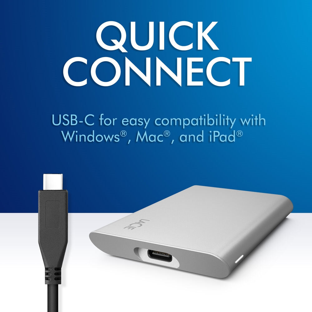 LaCie 2TB Portable USB 3.1 Gen 2 Type-C External SSD v2