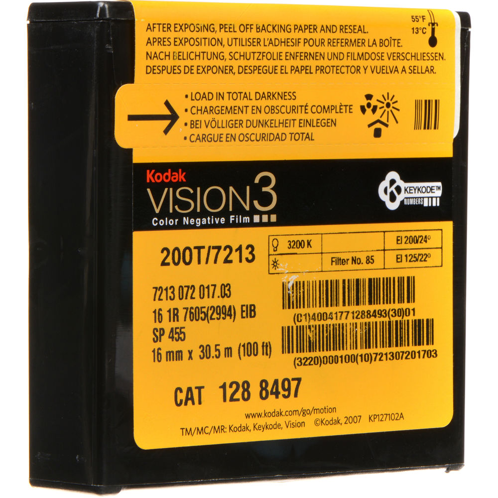 Kodak VISION3 200T Color Negative Film #7213 | 16mm, 100' Roll, Single Perf