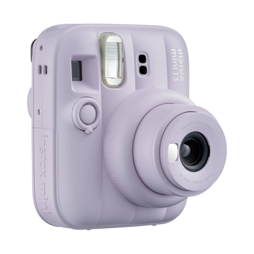 FUJIFILM INSTAX MINI 13 Instant Film Camera | Dreamy Purple Bundle with Instax Mini Film | 20 Exposures + 4 Pack AA Batteries + Mini Album, Borders, Stickers & Clips + Cleaning Cloth (5 Items)