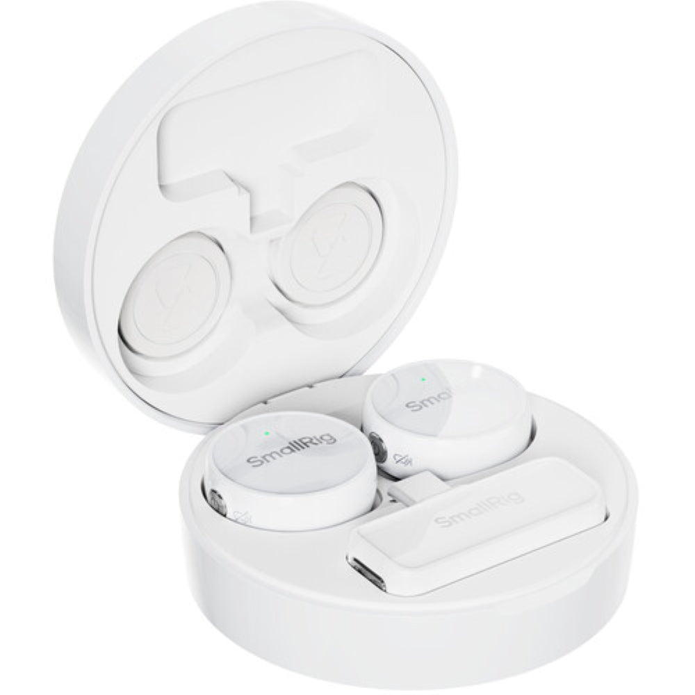 SmallRig S 60 2-Person Wireless Microphone System with USB-C Connector for Mobile Devices | 2.4 GHz, White