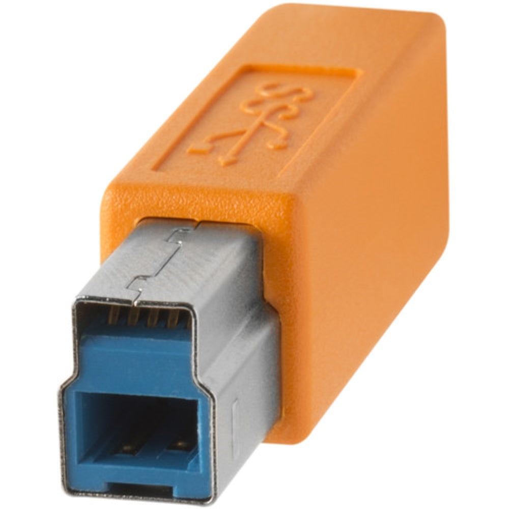 Tether Tools TetherPro SuperSpeed USB 3.0 Male A to Male B Cable | 15', High-Visibility Orange