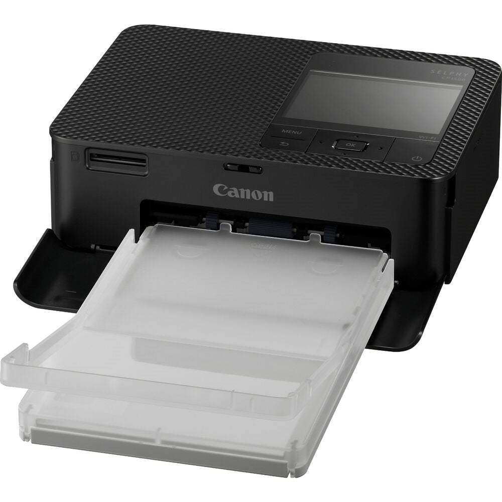 Canon SELPHY CP1500 Compact Photo Printer | Black with 2 x Canon KP-108IN Color Ink And Paper Set (3 Items)