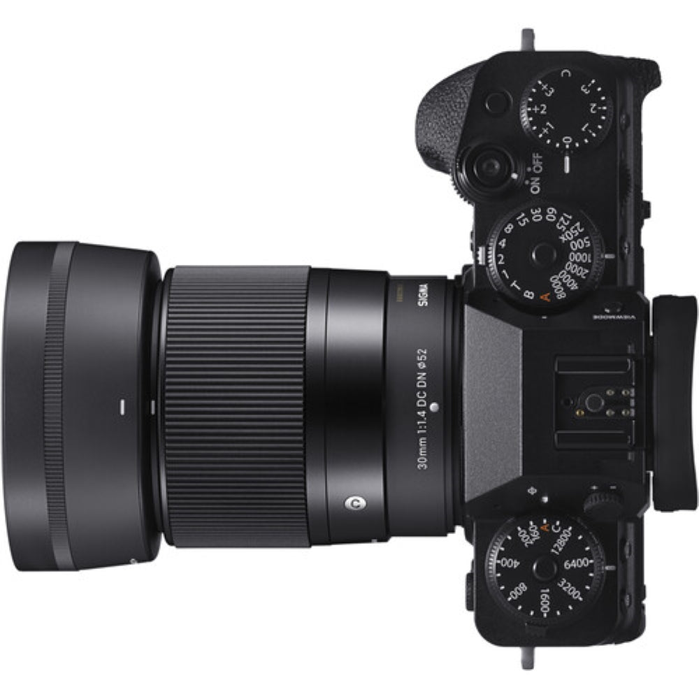 Sigma 30mm f/1.4 DC DN Contemporary Lens for FUJIFILM X Mount (APS-C) Bundle with 52mm UV Filter + Cap Keeper + Deluxe Cleaning Kit - Blower, Lens Pen, Brush & Case + Cleaning Cloth