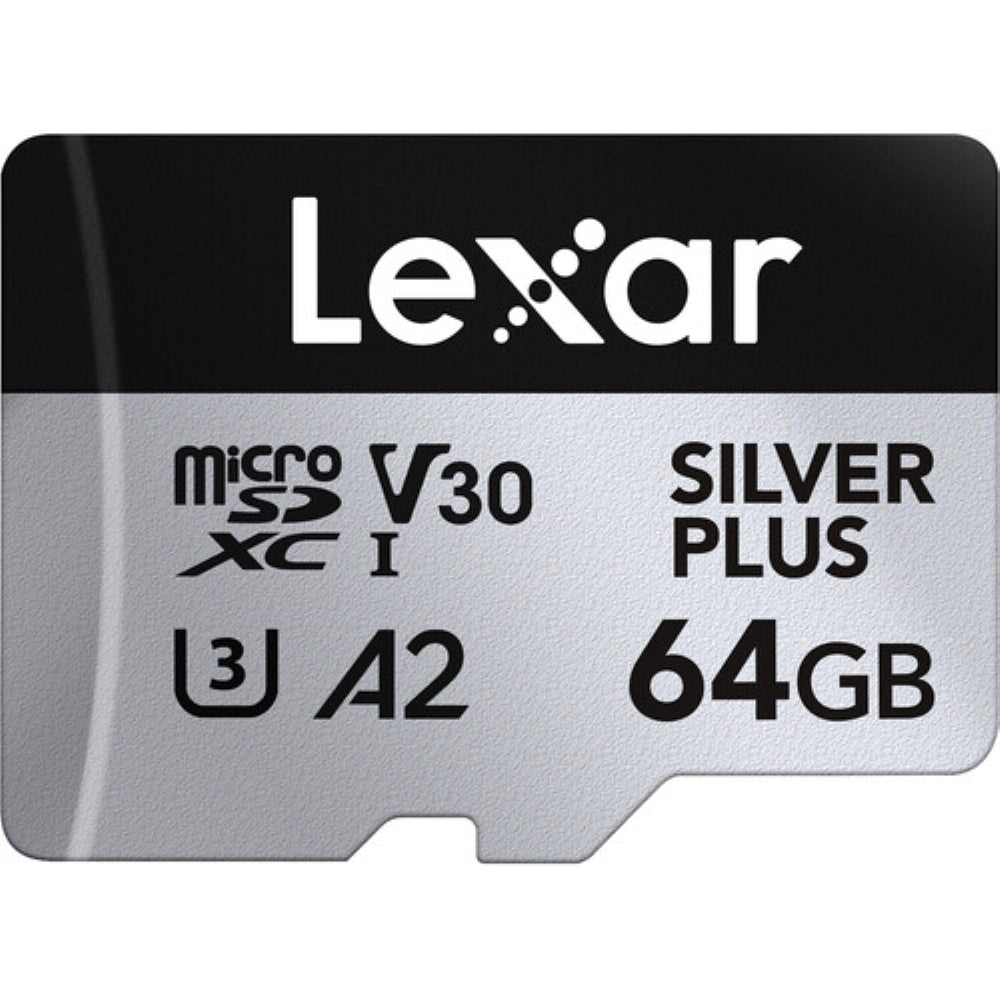 Lexar 64GB Professional SILVER PLUS UHS-I microSDXC Memory Card with SD Adapter