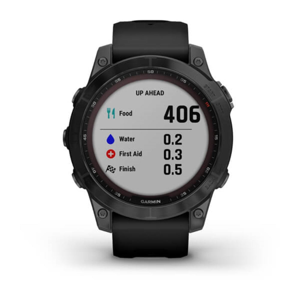 Garmin fenix 7 Sapphire Solar GPS Watch | Black DLC Titanium with Black Band