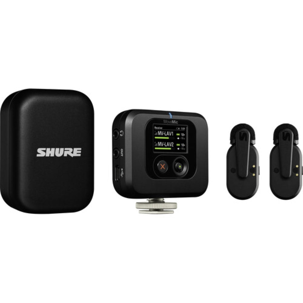 Shure MoveMic Two Receiver Kit 2-Person Clip-On Wireless Microphone System for Mobile Devices and Cameras