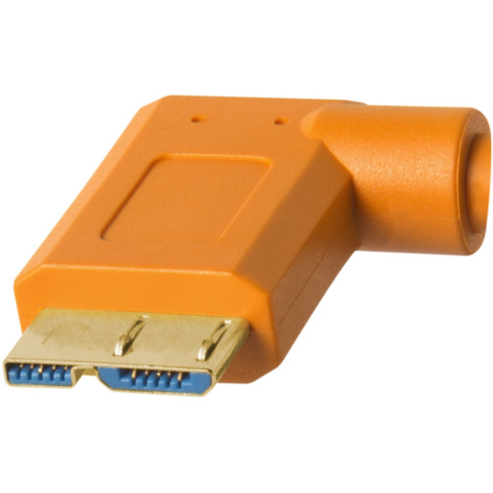 Tether Tools USB 3.0 Type-A Male to Micro-USB Right-Angle Male Cable | 15', Orange
