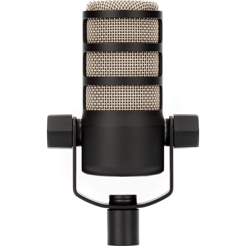 Rode PodMic Dynamic Podcasting Microphone Bundle with Studio Headphones + XLR Cable + Pop Filter + Icon Pro Audio USolo Recording Interface + Mic Stand + Cleaning Cloth (7 Items)