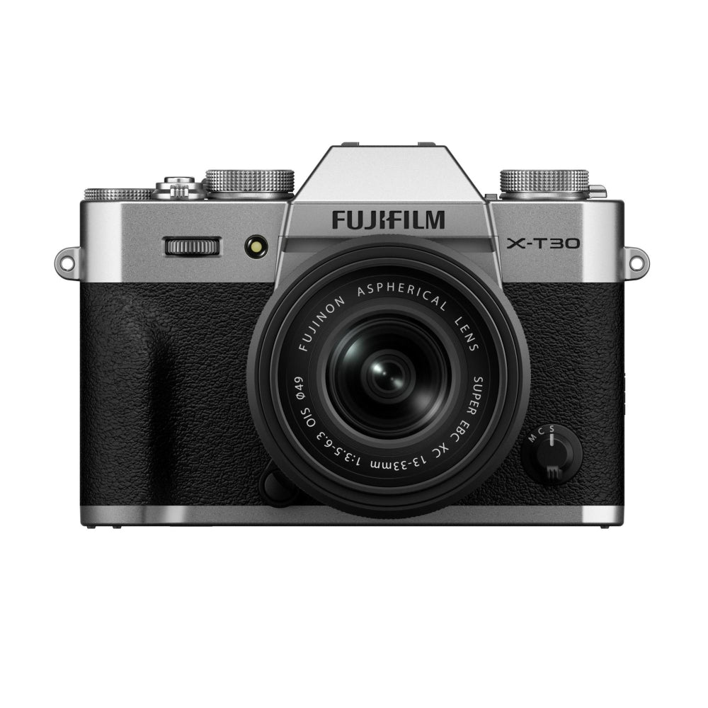 FUJIFILM X-T30 III Mirrorless Camera with XC 13-33mm Lens (Silver) Bundle with 64GB Memory Card + UV Filter + Battery Charger + Card Reader + Cap Keeper + Camera Bag + Cleaning Kit (11 Items)