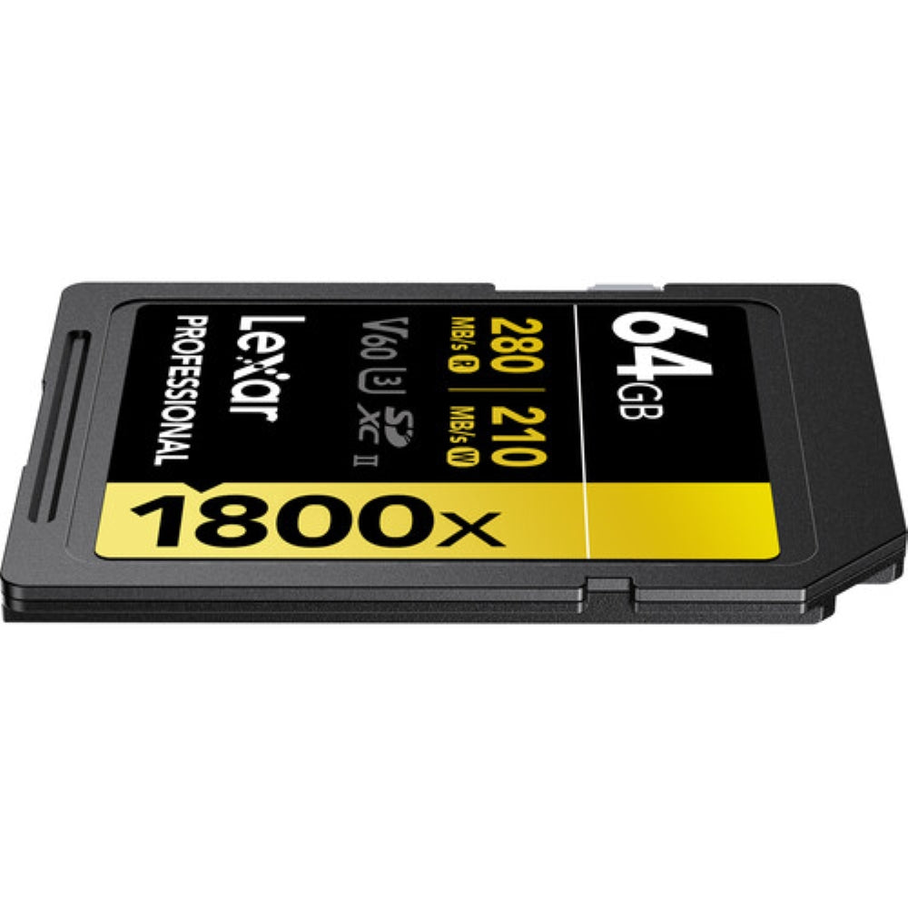 Lexar 64GB Professional 1800x UHS-II SDXC Memory Card | GOLD Series
