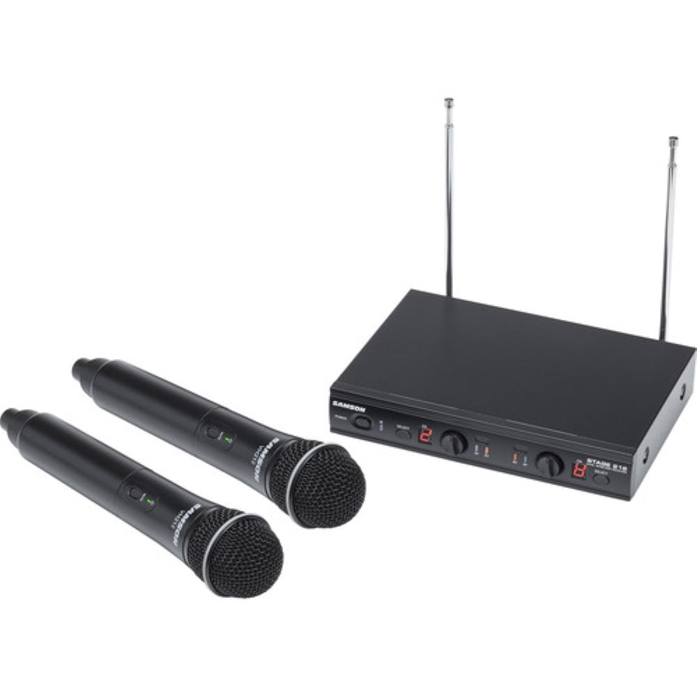 Samson Stage 212 Frequency-Agile Dual-Channel Handheld VHF Wireless System | 173 to 198 MHz