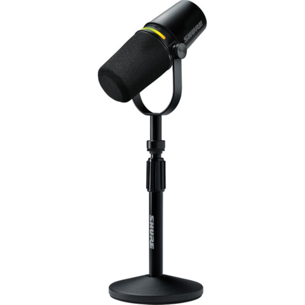 Shure MV7+-K Podcast XLR/USB Microphone Bundle with Gator Desktop Stand | Black