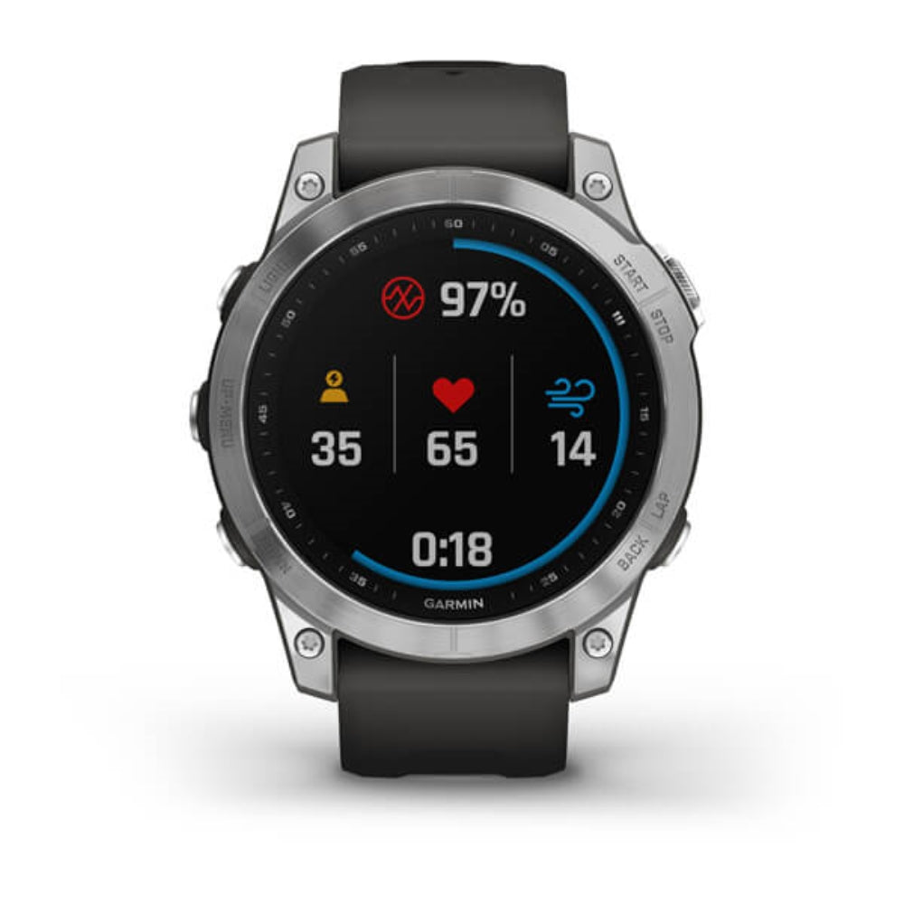 Garmin fenix 7 GPS Watch | Silver with Graphite Band