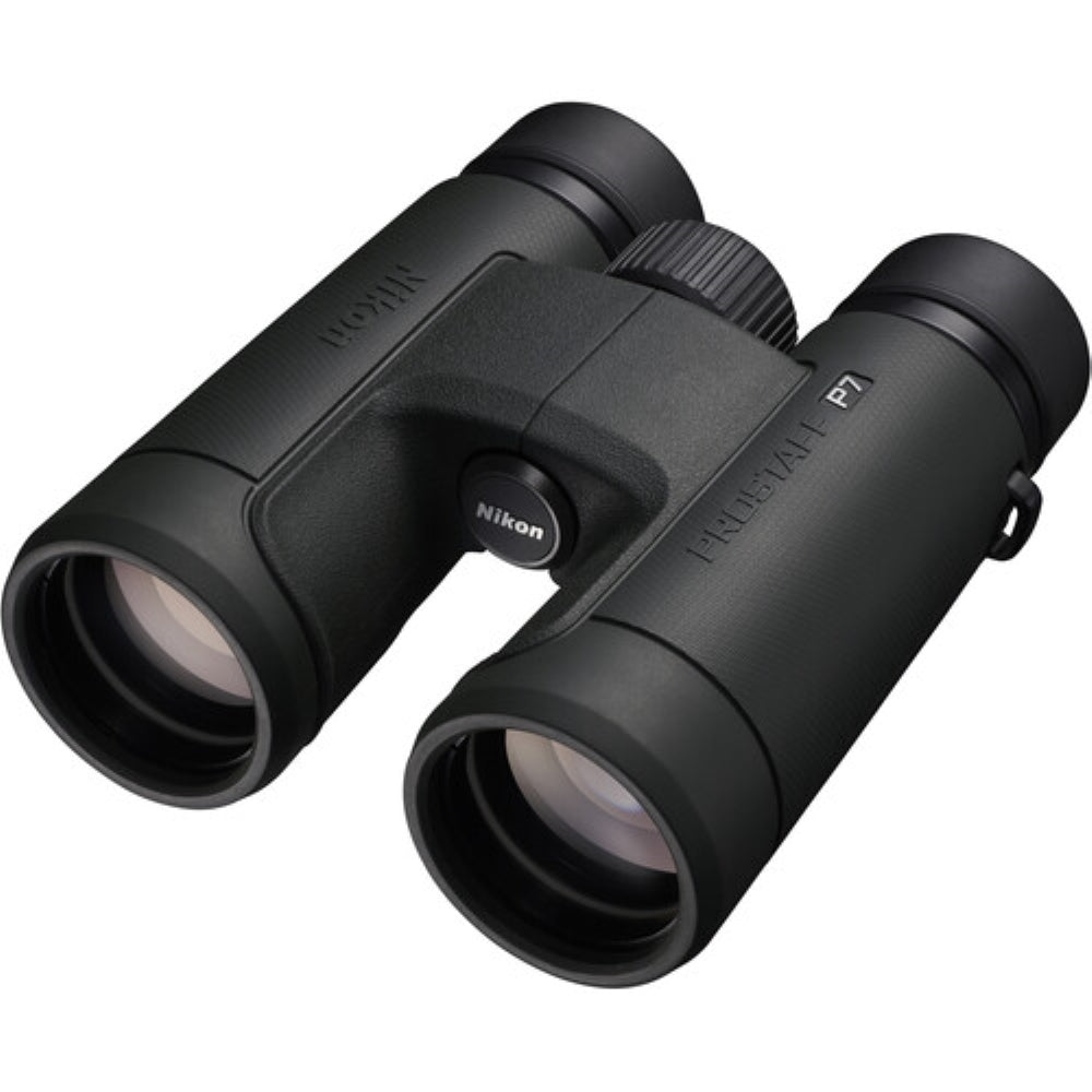 Nikon PROSTAFF P7 8x42 Binoculars Bundled with Harness Strap + Deluxe Cleaning Kit + Smartphone to Binocular adapter + Microfiber Cleaning Cloth (5 Items)