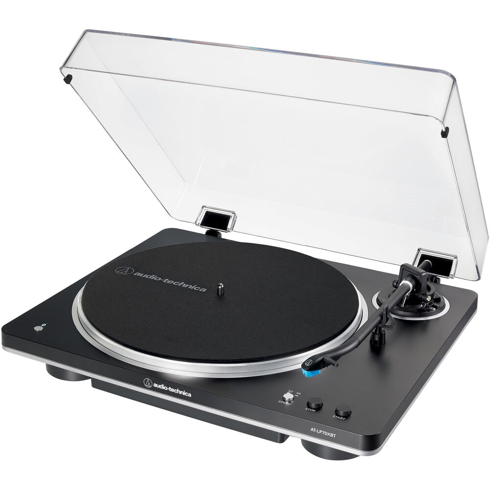 Audio-Technica Consumer AT-LP70XBT Fully Automatic Belt-Drive Turntable with Bluetooth | Black and Silver **OPEN BOX**