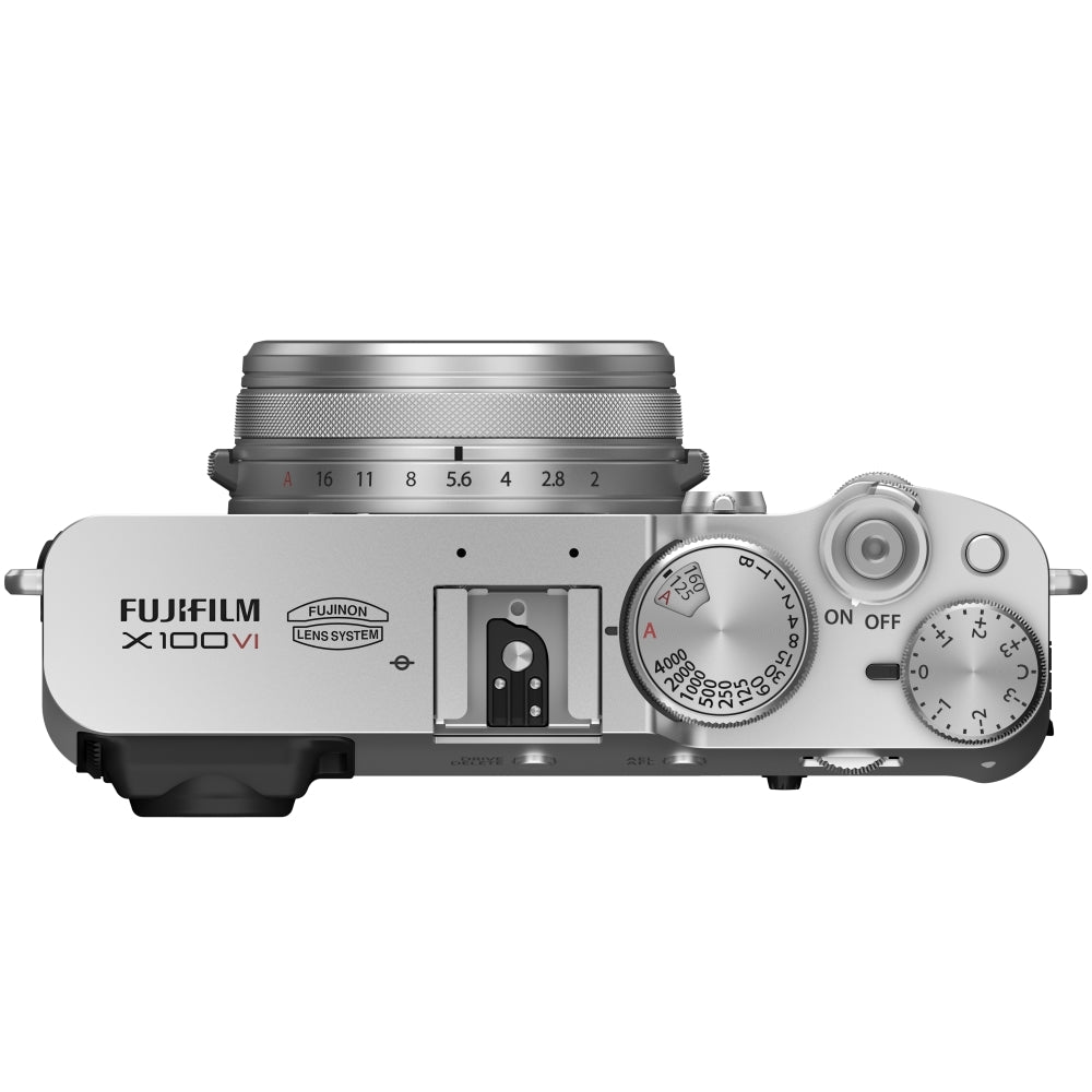 FUJIFILM X100VI Digital Camera | Silver Bundled with 64GB Memory Card + iT30Pro F TTL Mini Flash + Cleaning Kit - Blower, Lens Pen, Brush & Case + Cloth (5 Items)