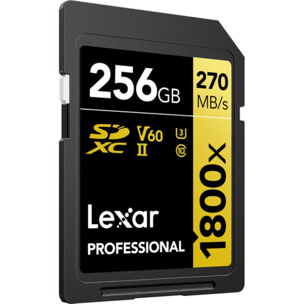 Lexar 256GB Professional 1800x UHS-II SDXC Memory Card | GOLD Series