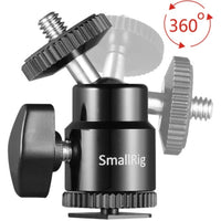 SmallRig Camera Hot Shoe Mount with 1/4"-20 Screw Ball Head | 2-Pack