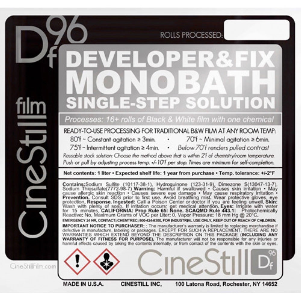 CineStill Film DF96 Monobath for Black & White Film | Liquid, 1L