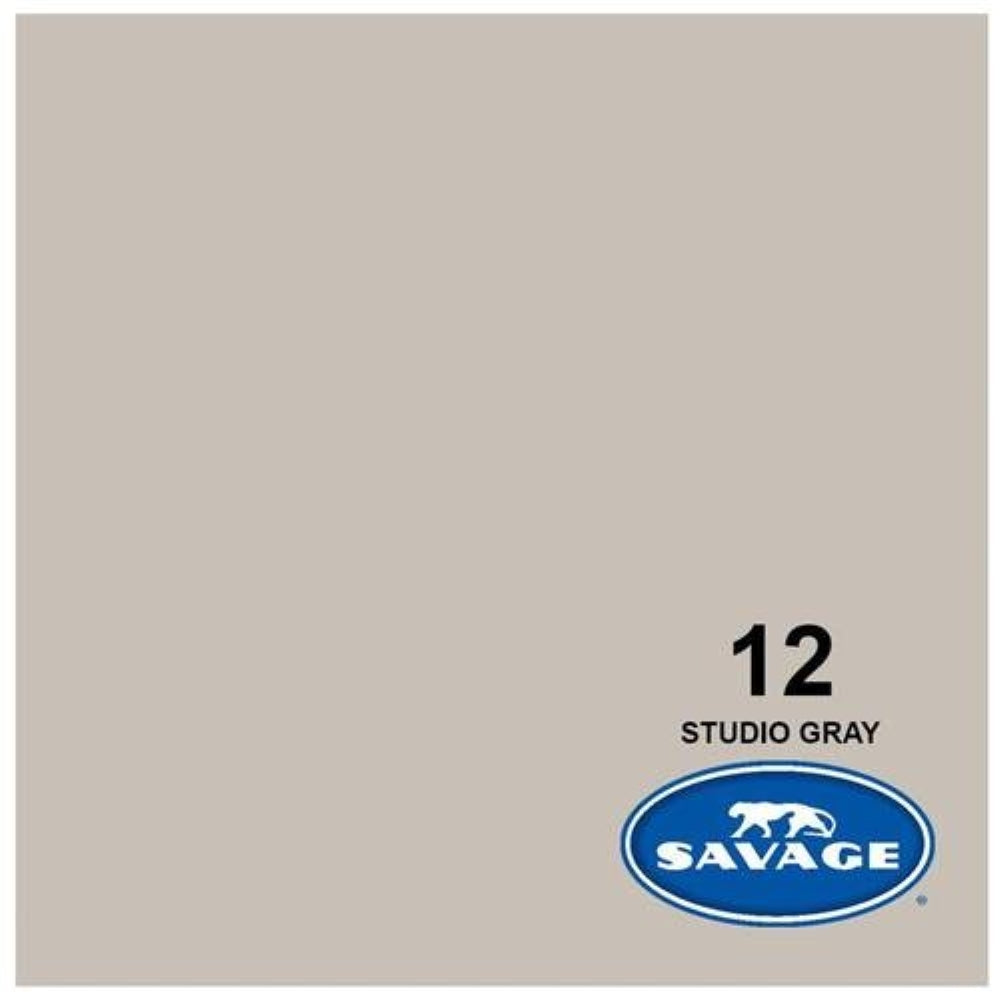 Savage Widetone Seamless Background Paper | 86" x 36',  #12 Studio Gray