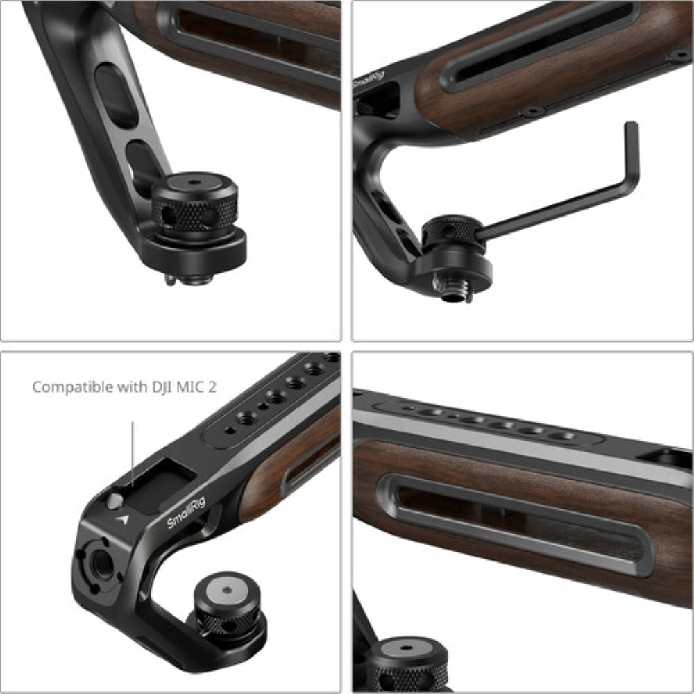 SmallRig Wooden Top Handle with 1/4"-20 & 3/8"-16 Locating Screw
