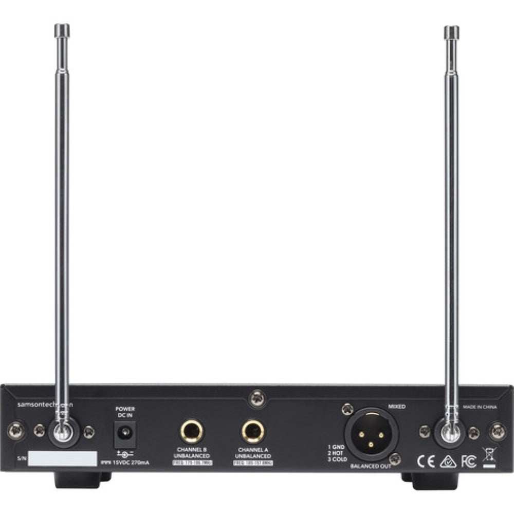 Samson Stage 212 Frequency-Agile Dual-Channel Handheld VHF Wireless System | 173 to 198 MHz
