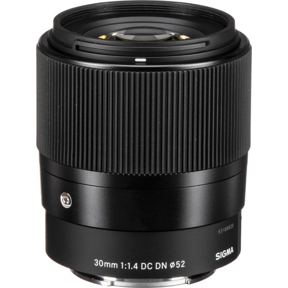 Sigma 30mm f/1.4 DC DN Contemporary Lens for Sony E Mount (APS-C) Bundle with 52mm UV Filter + Cap Keeper + Deluxe Cleaning Kit - Blower, Lens Pen, Brush & Case + Cleaning Cloth