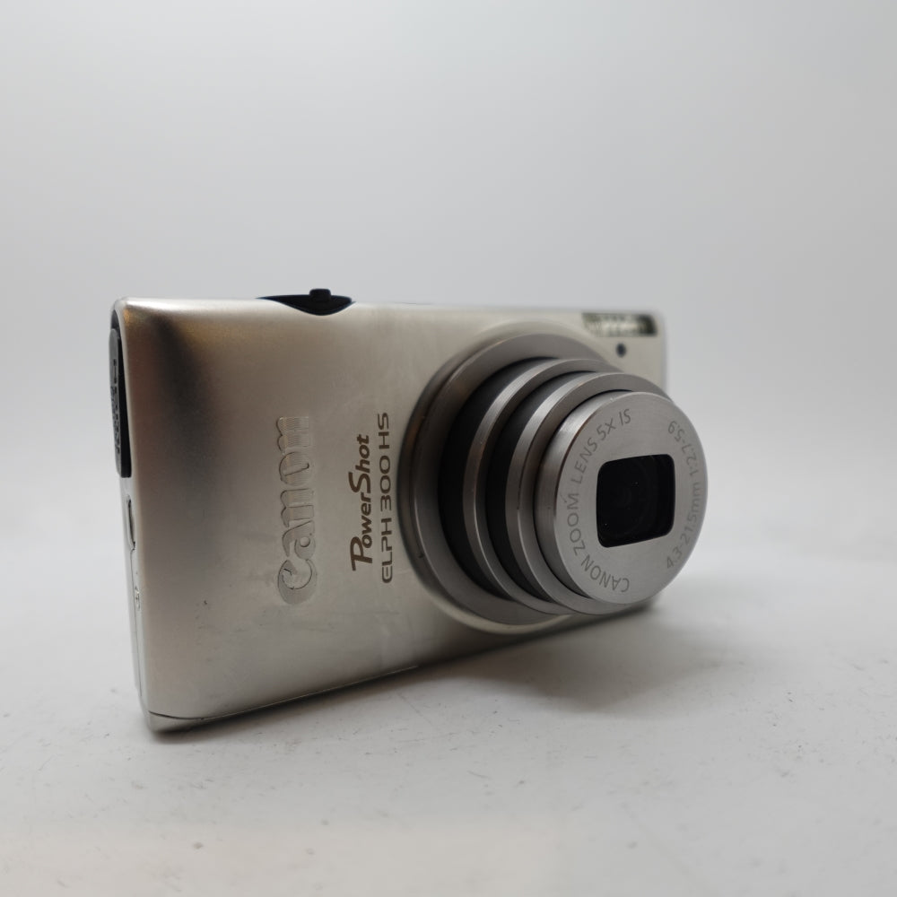 Used Canon PowerShot ELPH 300 HS Digital Point and Shoot Camera | Silver | U9
