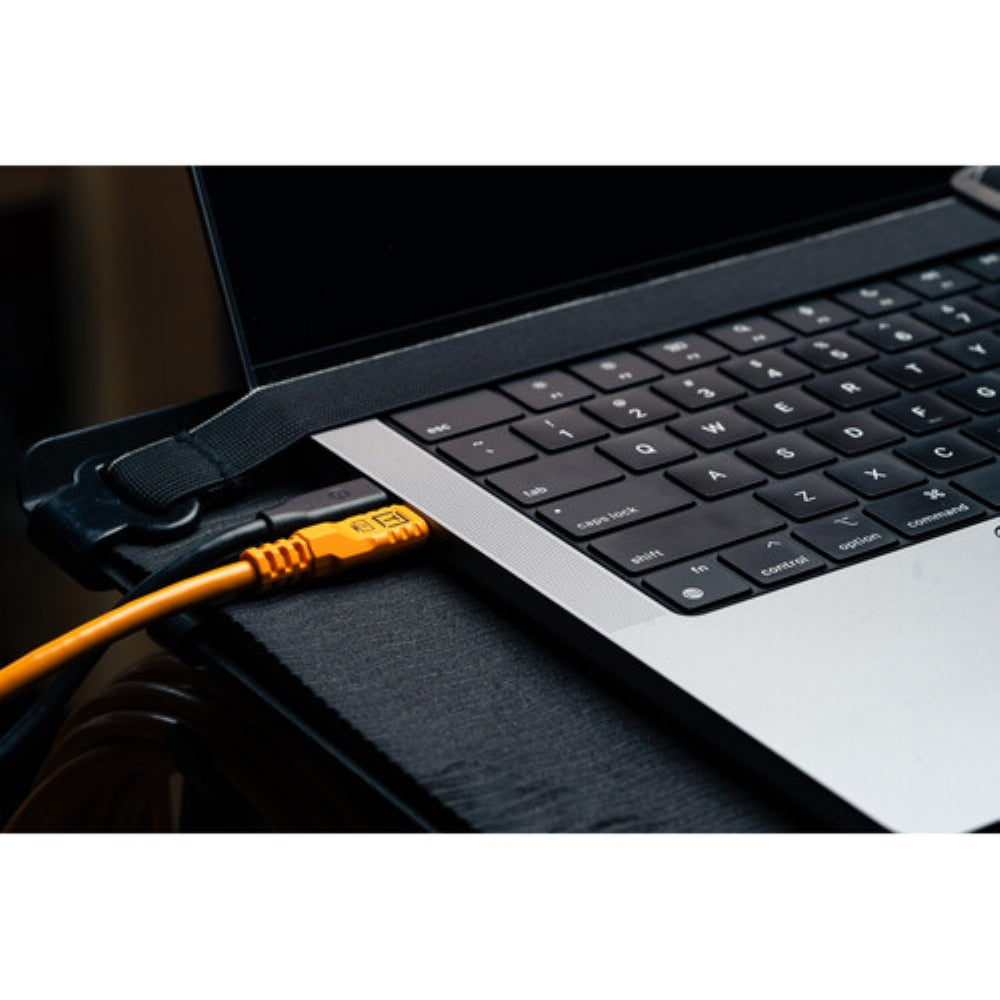 Tether Tools TetherPro Optima USB-C Cable | 6', High-Visibility Orange, Right-Angle