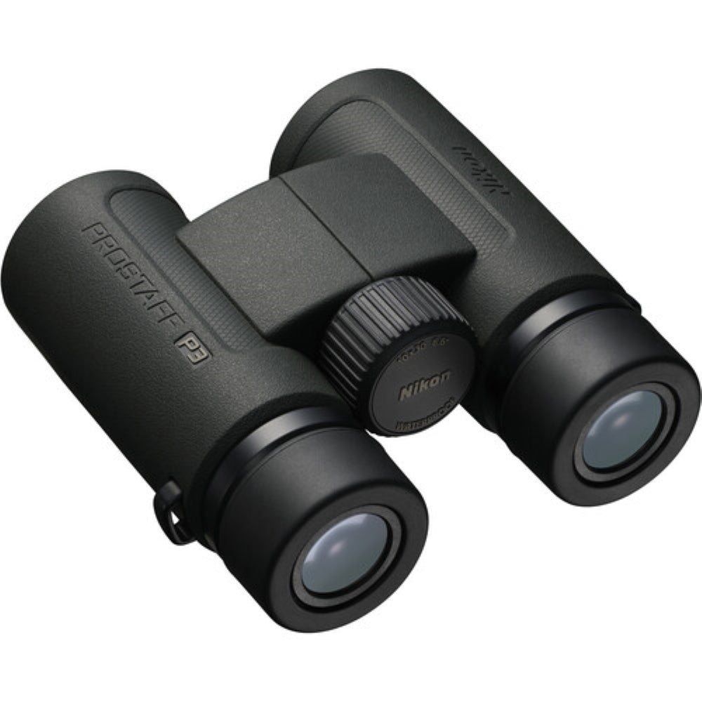 Nikon PROSTAFF P3 10x30 Binoculars Bundled with Harness Strap + Deluxe Cleaning Kit + Smartphone to Binocular adapter + Microfiber Cleaning Cloth (5 Items)