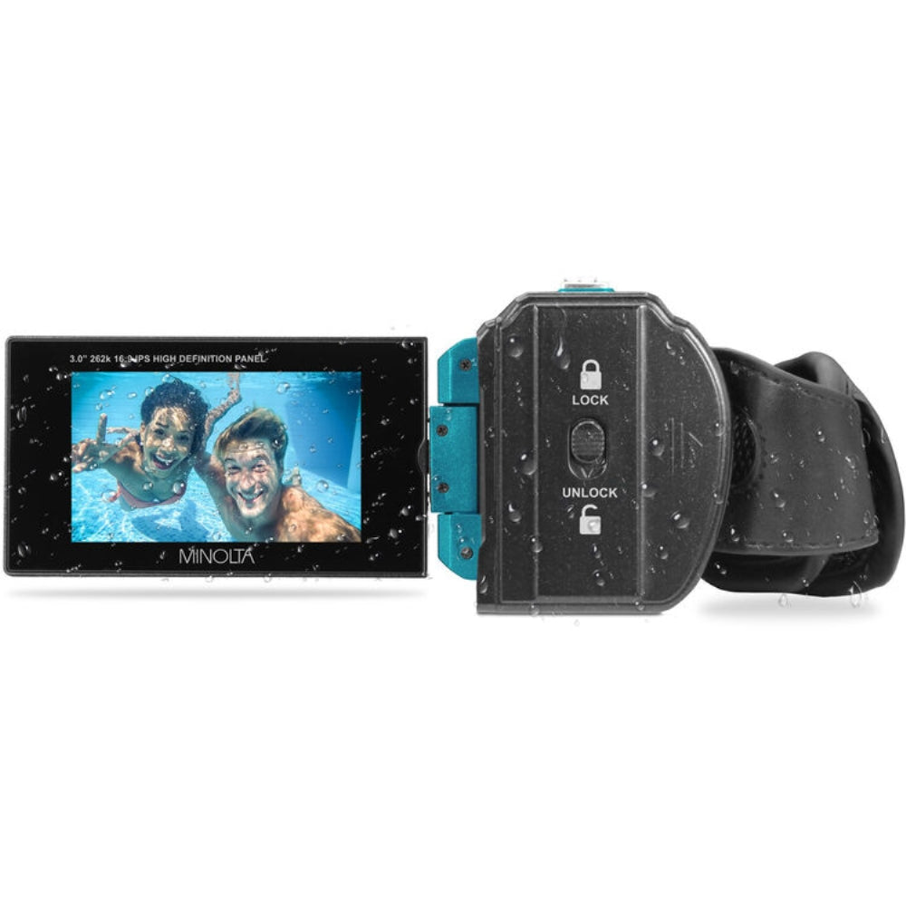Minolta MN4K300WP UHD 4K Waterproof Camera | Blue