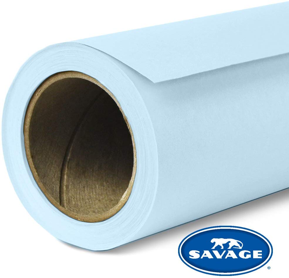 Savage Widetone Seamless Background Paper | 53" x 18', #41 Blue Mist