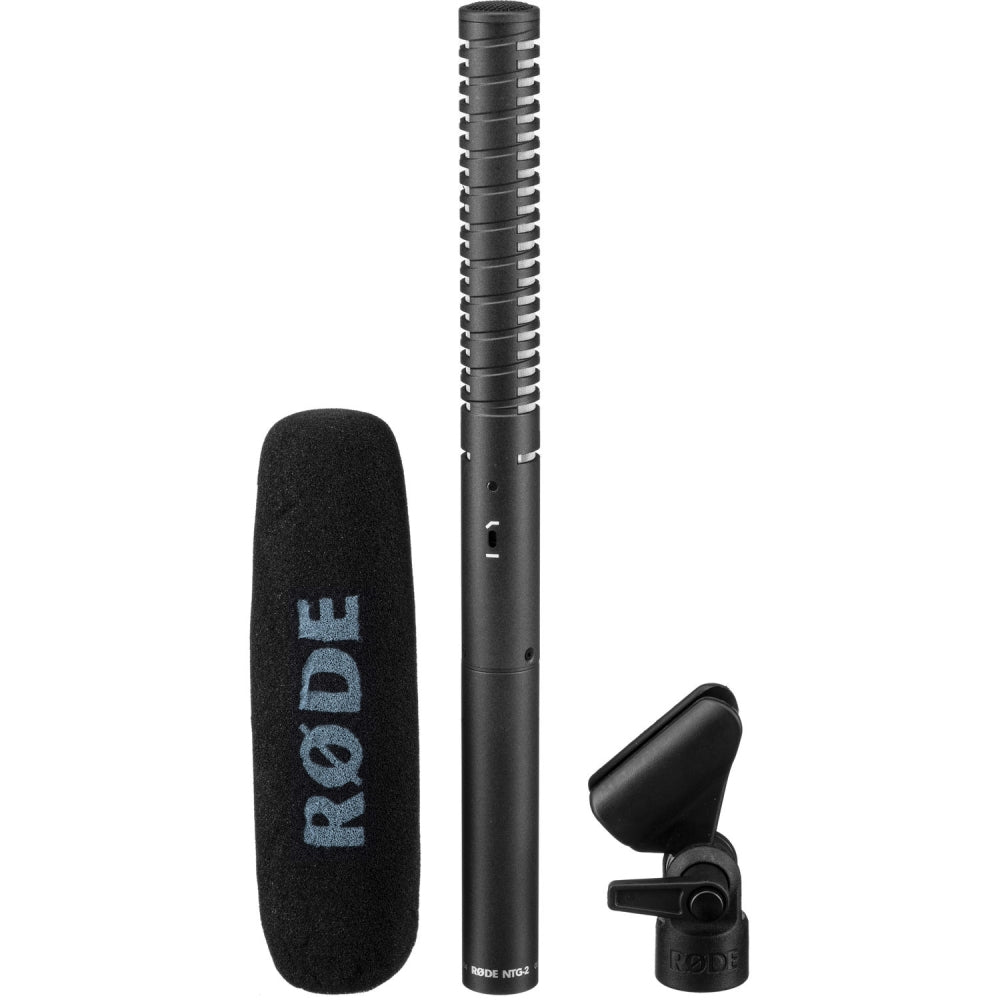 Rode NTG2 Condenser Shotgun Microphone Bundle with H1 Handy Recorder + 64GB Memory Card + Shockmount + Fur Windshield + 4 Pack AA Batteries (8 Items)