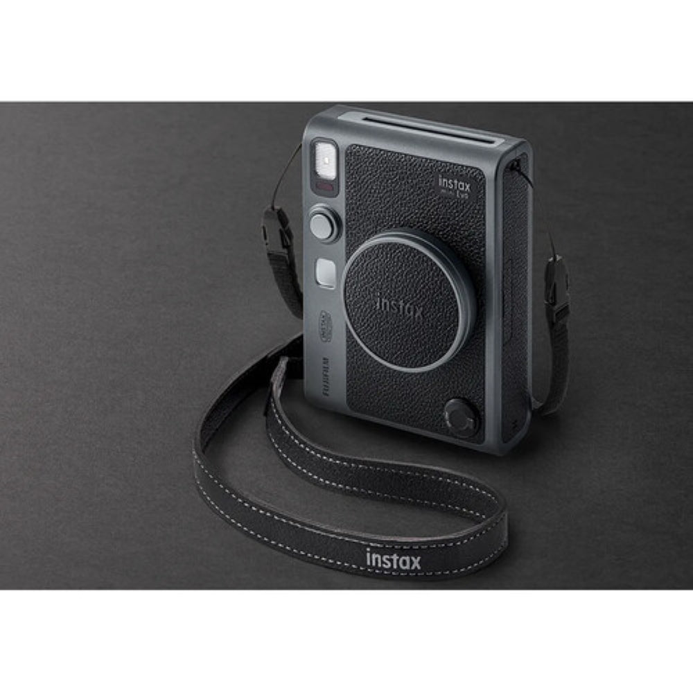 FUJIFILM INSTAX MINI EVO Limited Edition Hybrid Instant Camera | Dark Silver Bundled With (2) FUJIFILM INSTAX Mini Instant Film | 20 Exposures + Instax Mini Album, Borders, Stickers & Clips + Cleaning Cloth (5 Items)