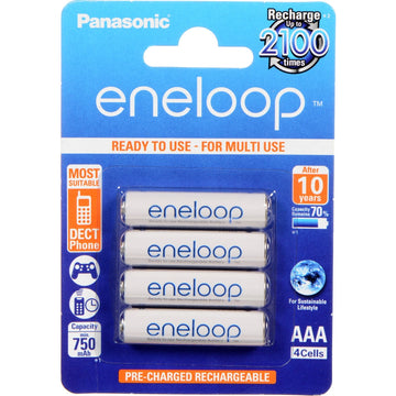 Panasonic Eneloop AAA Rechargeable Ni-MH Batteries | 800mAh, Pack of 4