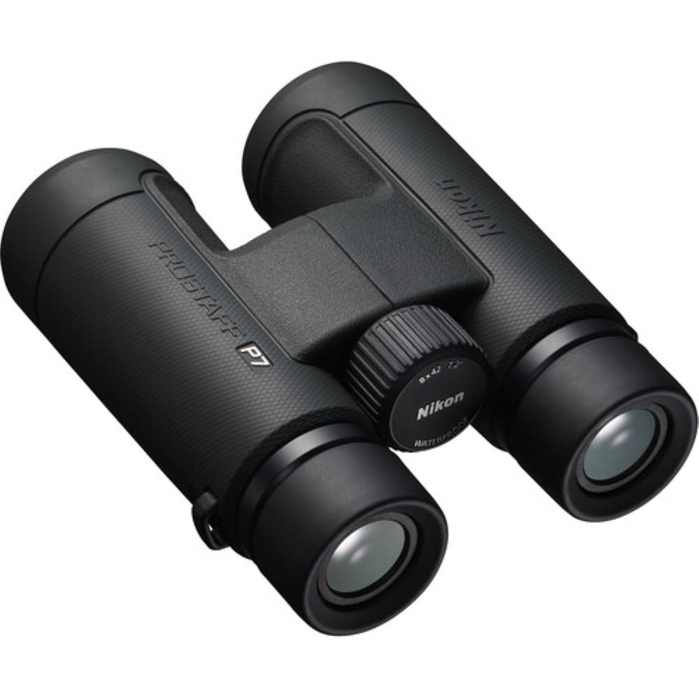 Nikon PROSTAFF P7 8x42 Binoculars Bundled with Harness Strap + Deluxe Cleaning Kit + Smartphone to Binocular adapter + Microfiber Cleaning Cloth (5 Items)
