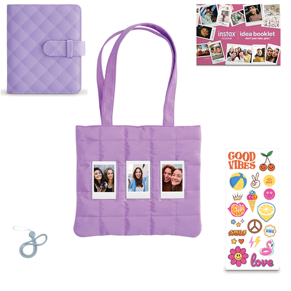 FUJIFILM INSTAX Mini 12 Bundle | Blue with Instax Mini Film + 4pk AA Batteries & Cleaning Cloth (10 Items)