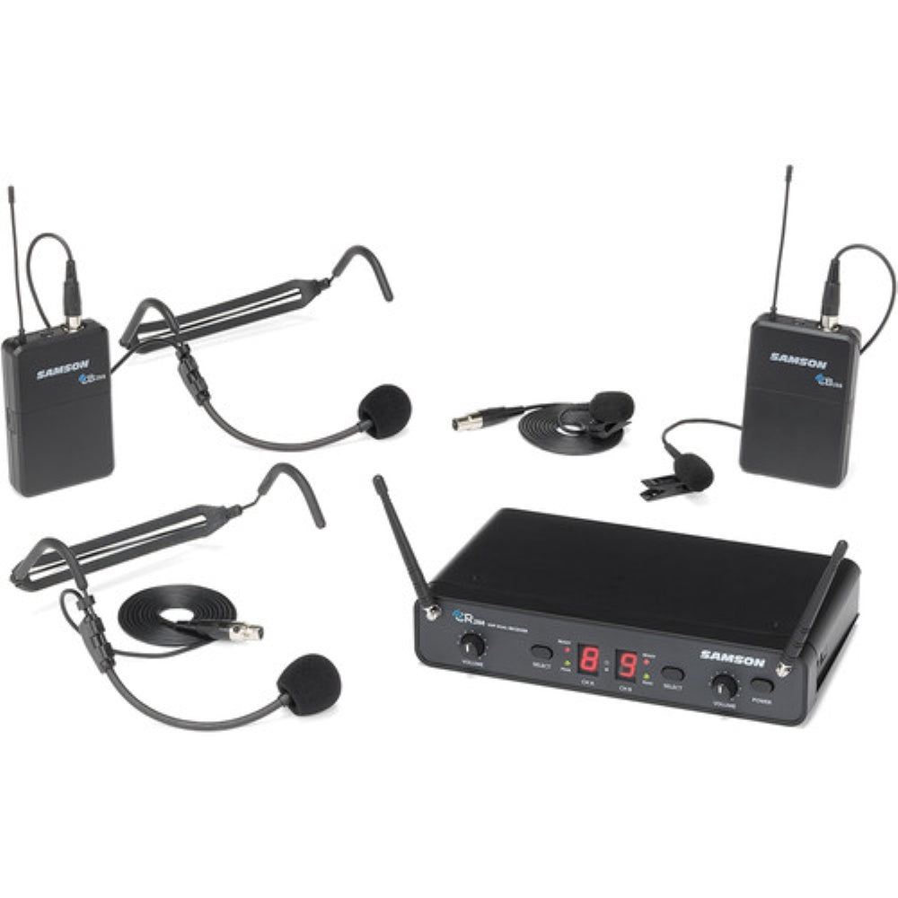 Samson Concert 288 Presentation Dual-Channel Wireless Microphone System with 2 Headset Mics & 2 Lav Mics | H: 470 to 518 MHz