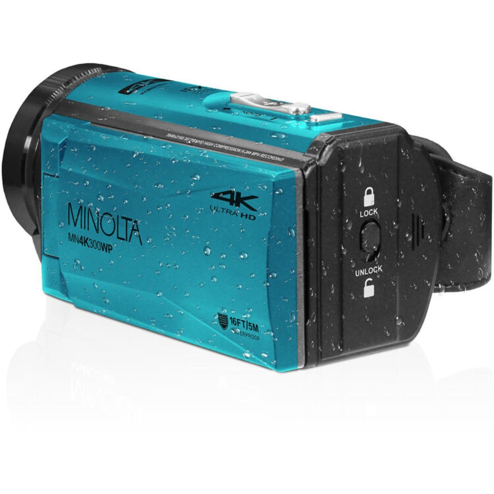 Minolta MN4K300WP UHD 4K Waterproof Camera | Blue
