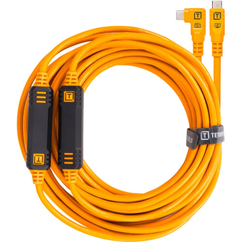 Tether Tools LeverLock & Optima Cable Kit | 31', High-Visibility Orange, Right-Angle