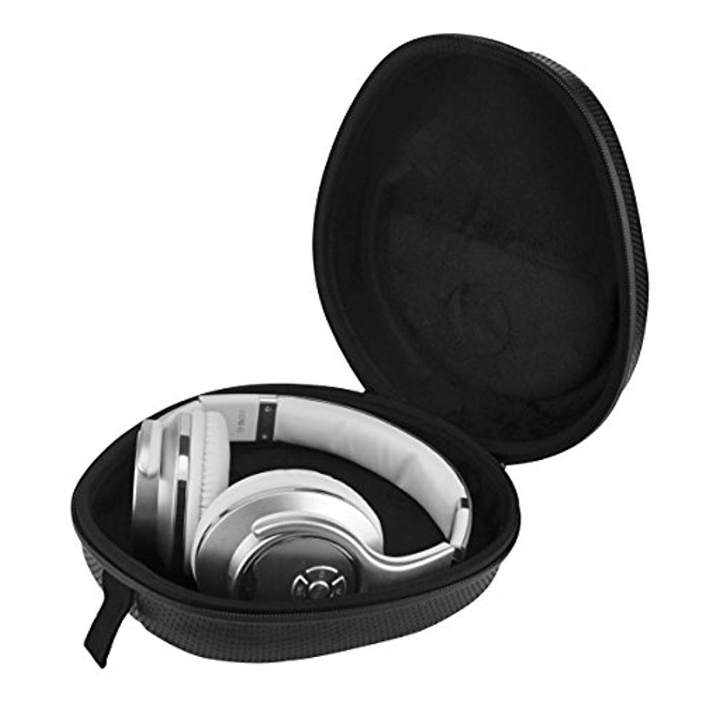 Audio-Technica ATH-M40x Professional Studio Monitor Headphones Bundle with Full Sized Hard Body Headphone Case and Microfiber Cleaning Cloth (3 Items)
