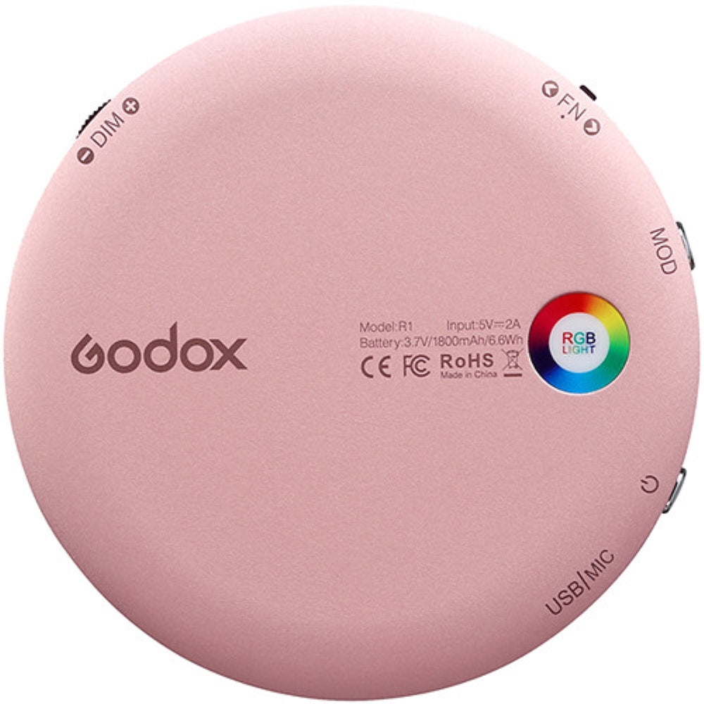 Godox Round Mini RGB LED Magnetic Light | Pink