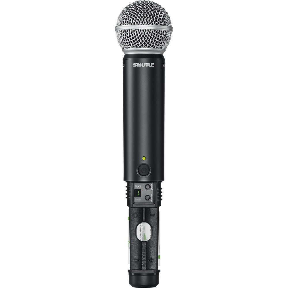 Shure BLX288/SM58 Dual-Channel Wireless Handheld Microphone System with SM58 Capsules | H10: 542 to 572 MHz