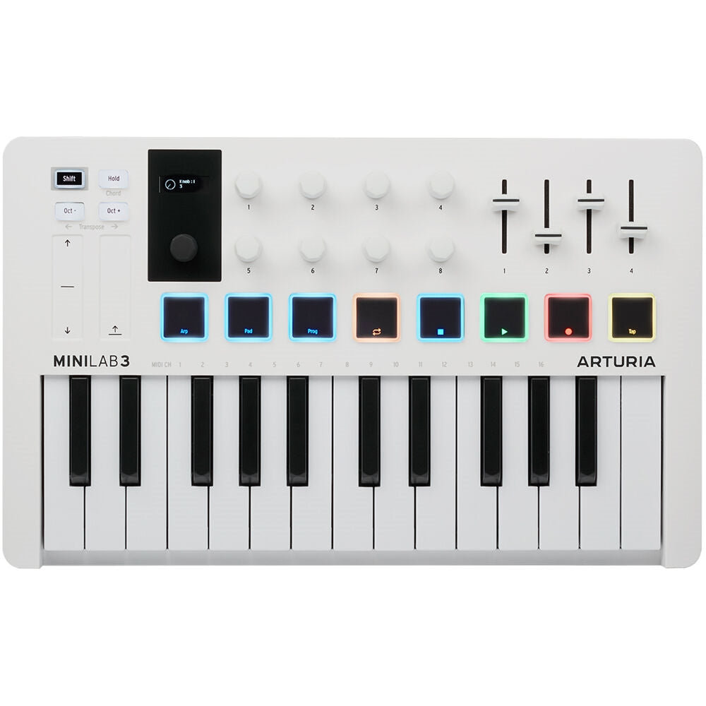 Arturia MiniLab 3 Compact MIDI Keyboard and Pad Controller | White **OPEN BOX**