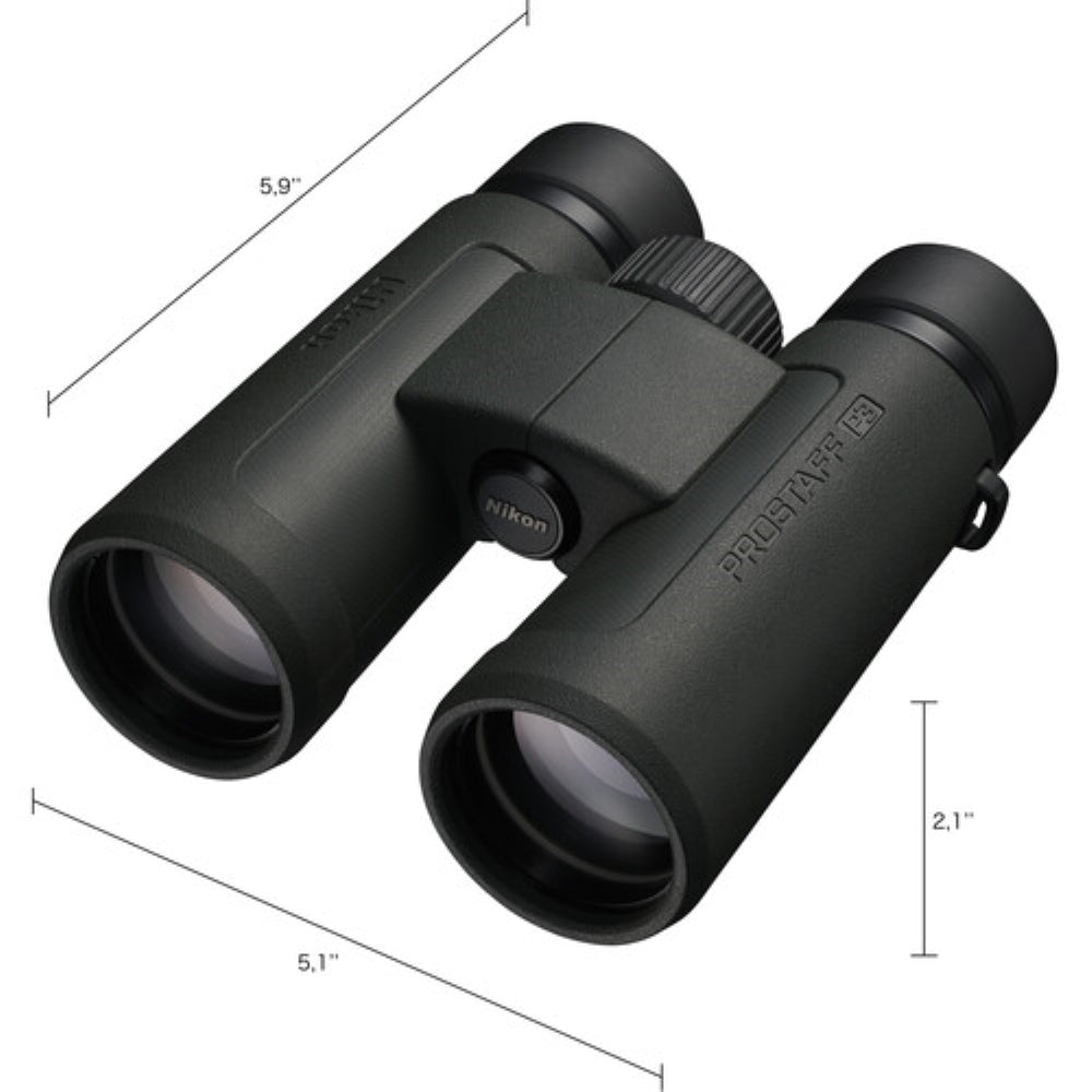 Nikon PROSTAFF P3 10x42 Binoculars Bundled with Harness Strap + Deluxe Cleaning Kit + Smartphone to Binocular adapter + Microfiber Cleaning Cloth (5 Items)