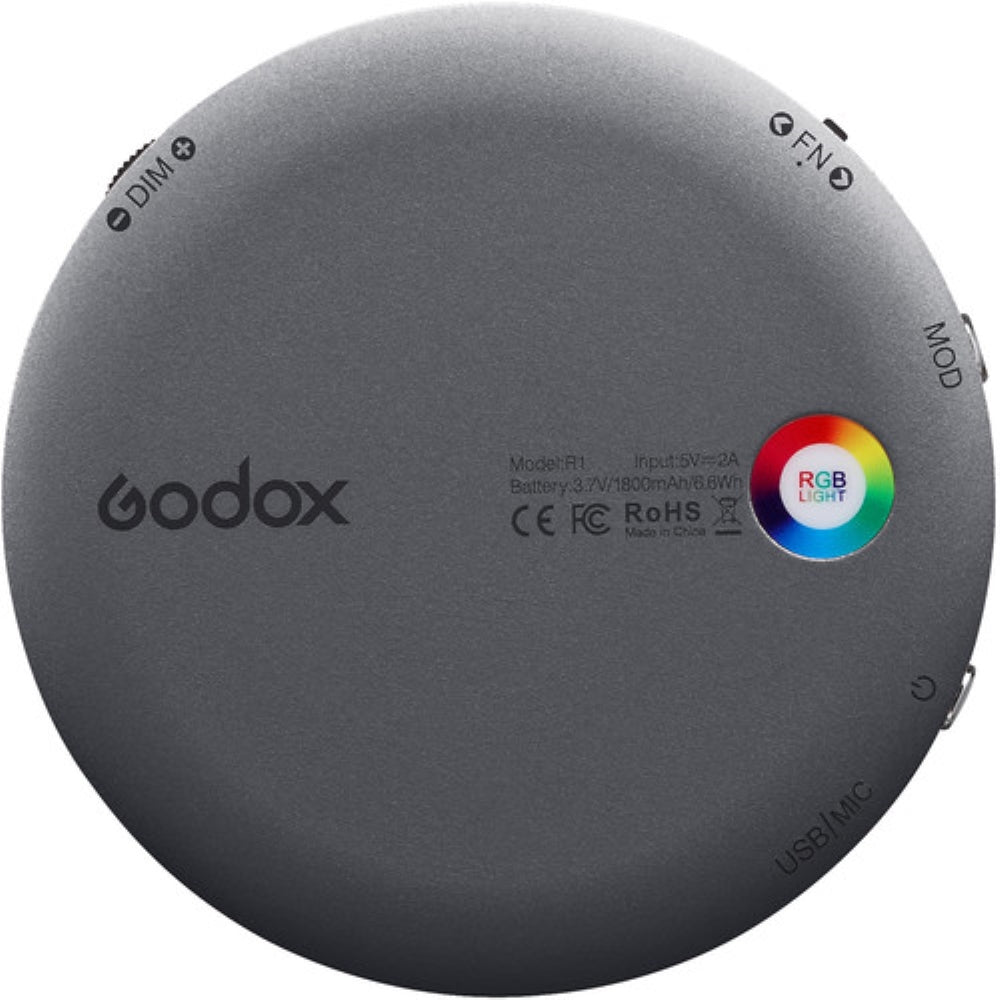 Godox Round Mini RGB LED Magnetic Light | Gray