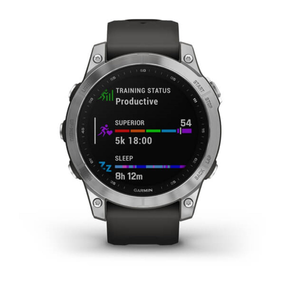 Garmin fenix 7 GPS Watch | Silver with Graphite Band